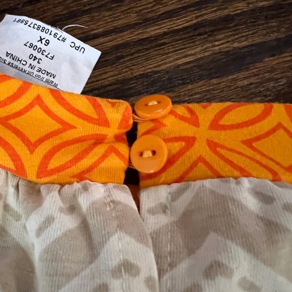 Rare Editions Pumpkin Zig Zag pattern girls dress size 6 - Picture 5 of 6